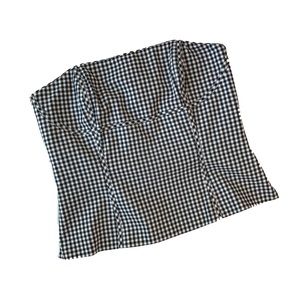 White House black market gingham print corset top